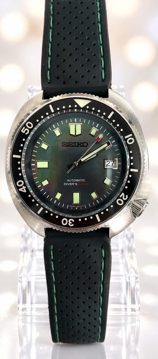 Seiko Mod Diver Automático estilo 6105 · esfera verde