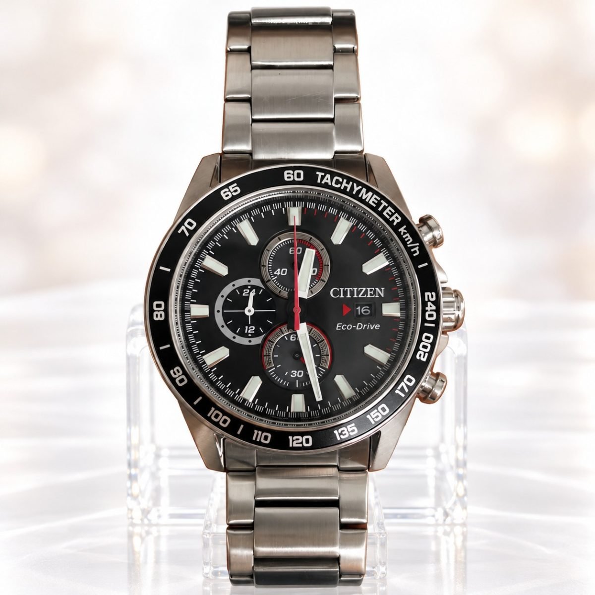 Citizen Eco-Drive Cronógrafo · esfera negra