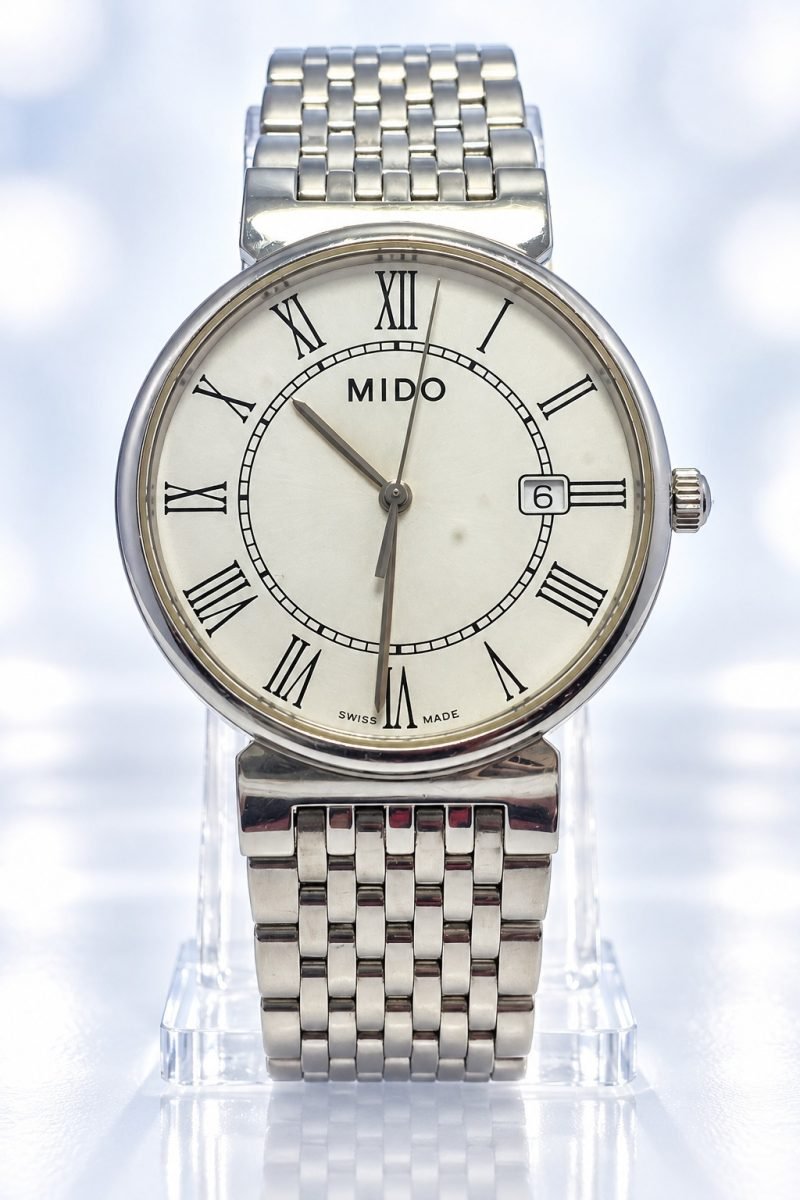 Mido Clásico de cuarzo · esfera blanca