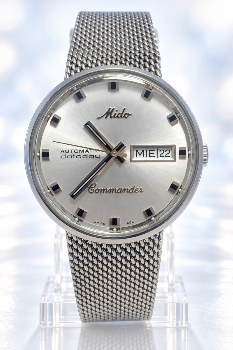 Mido Commander 1959 Datoday Automático · esfera plateada