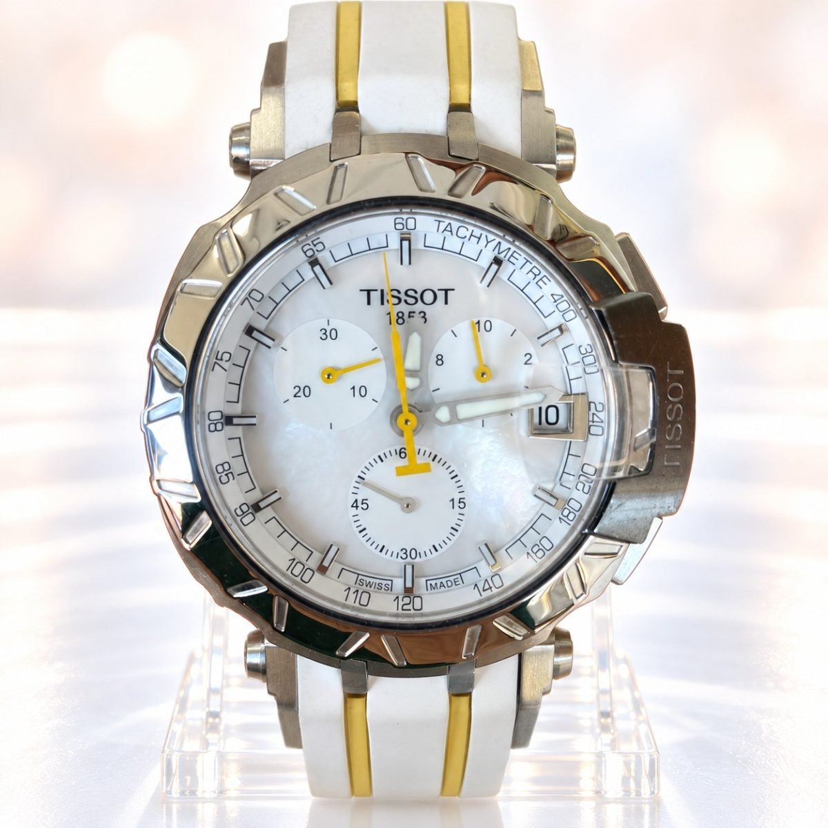 Tissot T-Race Cronógrafo · esfera blanca