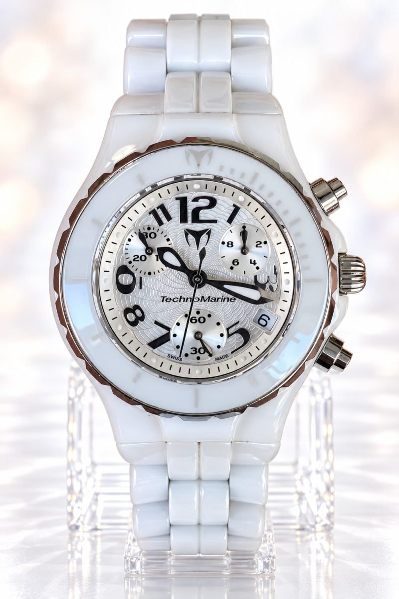TechnoMarine Cronógrafo de Cerámica · esfera plateada