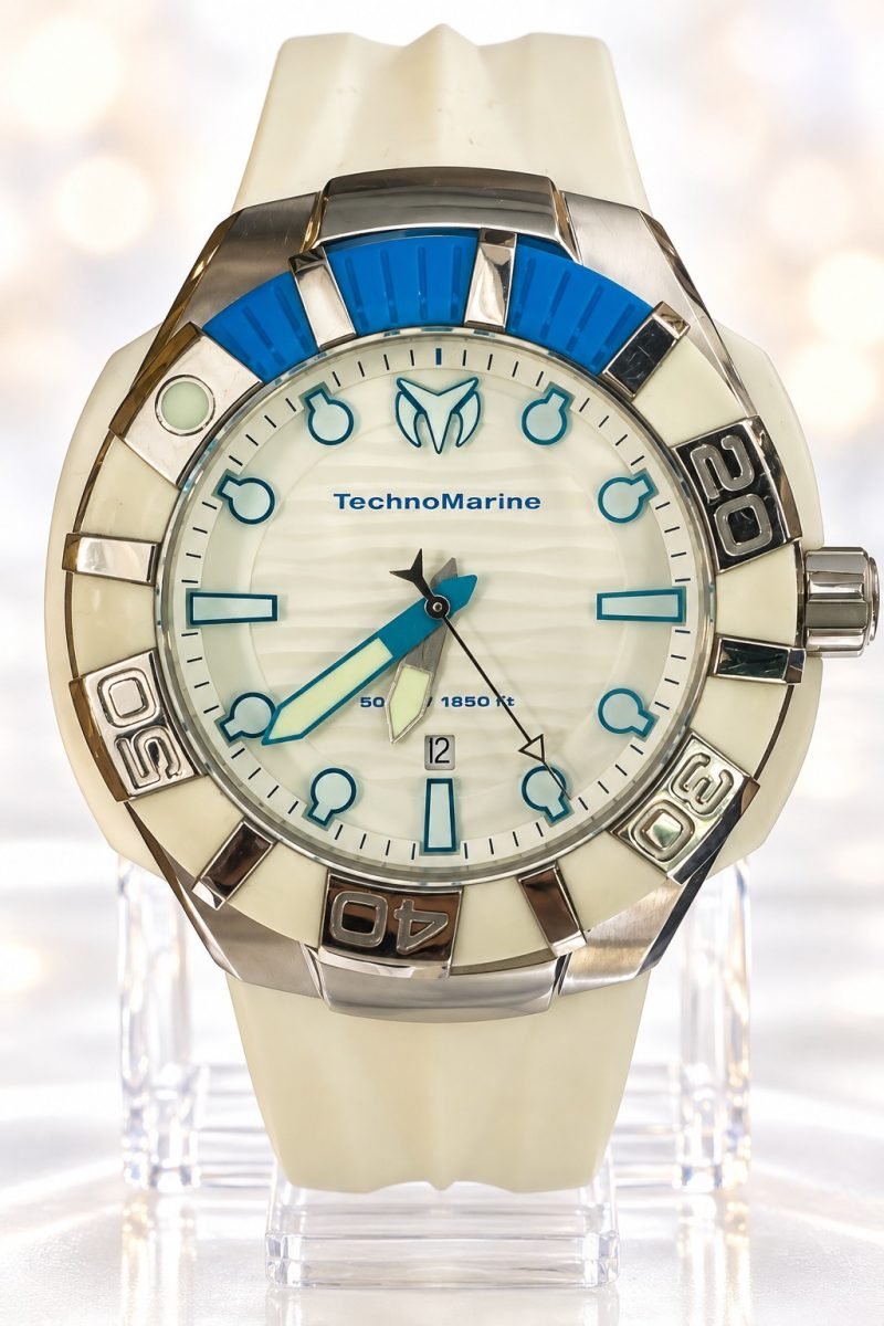 TechnoMarine Reloj de buceo · esfera blanca